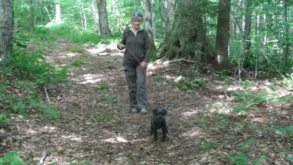 Bonnie Oropallo hiking with Susan Oropallo and Charles Oropallo at the Smuggler's Notch, Vermont camp site September 7, 2018. Photo by Charles Oropallo.